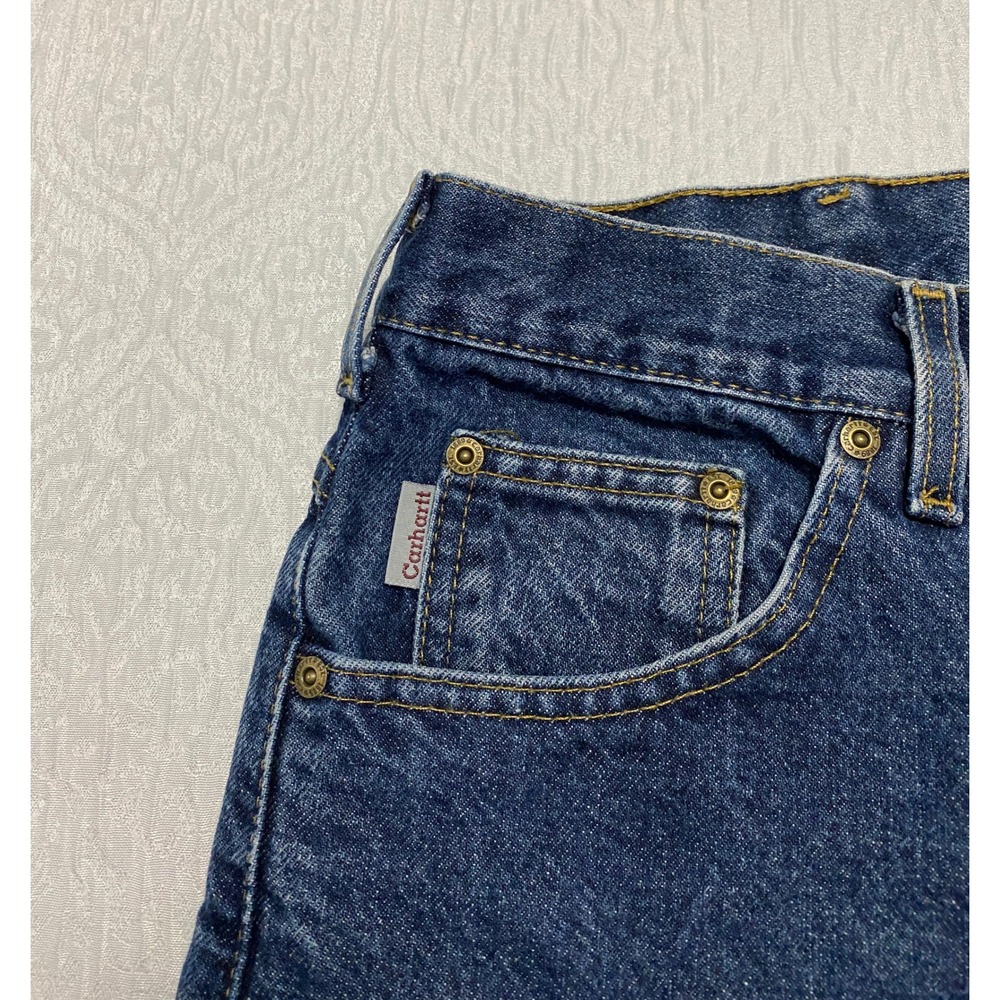 Vintage Carhartt B17 HDK Jeans Men's Size 44×32 Blue Original Fit USA Components - Picture 5 of 10